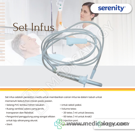 jual Infus Set (Airvent Y-Port) Anak Serenity / Selang Infus