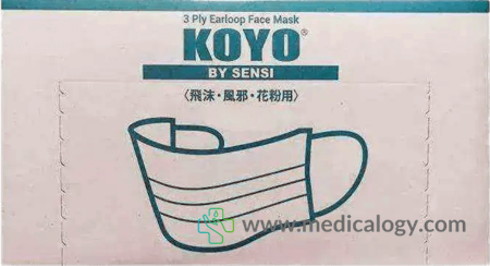 harga Masker Merk Koyo isi 50 Earloop Warna Hijau