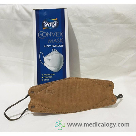 harga Masker Sensi Convex 4 Ply Ecer Satuan Warna Brown