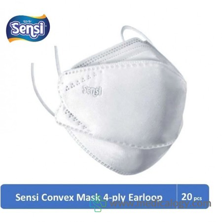 harga Masker Sensi Convex 4 Ply Ecer Satuan Warna Putih