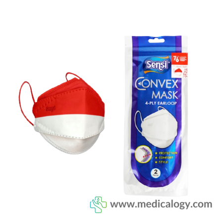 harga Masker Sensi Convex Warna Merah Putih isi 2 Pcs