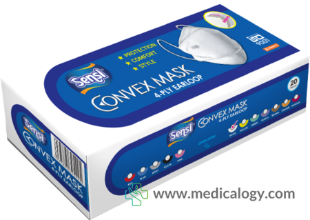 beli Masker Sensi Convex Warna Ungu Per Box isi 20 pcs