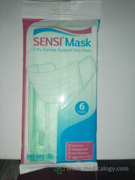 harga Masker Sensi Earloop Hijau Per Pack isi 6 pcs