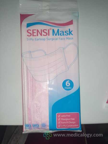 harga Masker Sensi Earloop Pink Per Pack isi 6 pcs