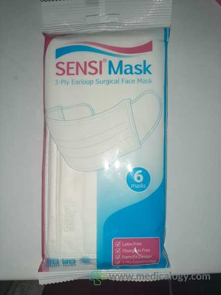 harga Masker Sensi Earloop Putih Per Pack isi 6  pcs