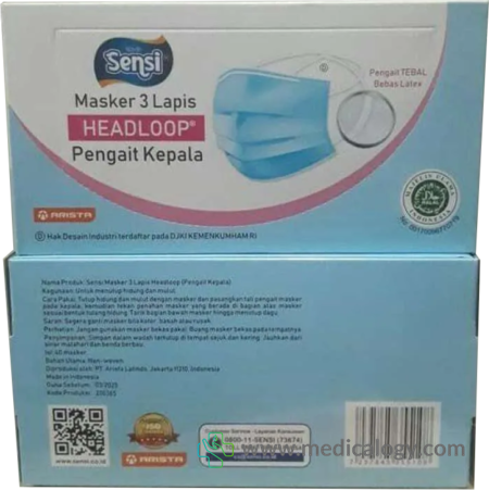 beli Masker Sensi Headloop Per Box isi 40 Lembar