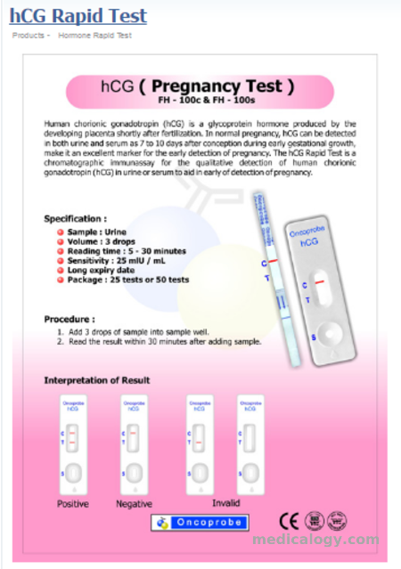 jual Oncoprobe Rapid Test HCG 50 Strip/Box