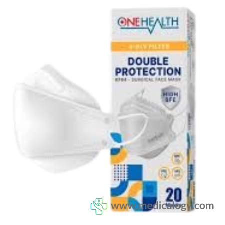 harga Onehealth KF94 4ply Surgical Mask Earloop Isi 20 - White