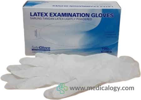 harga SafeGlove Sarung Tangan Latex isi 50 Pasang Size M