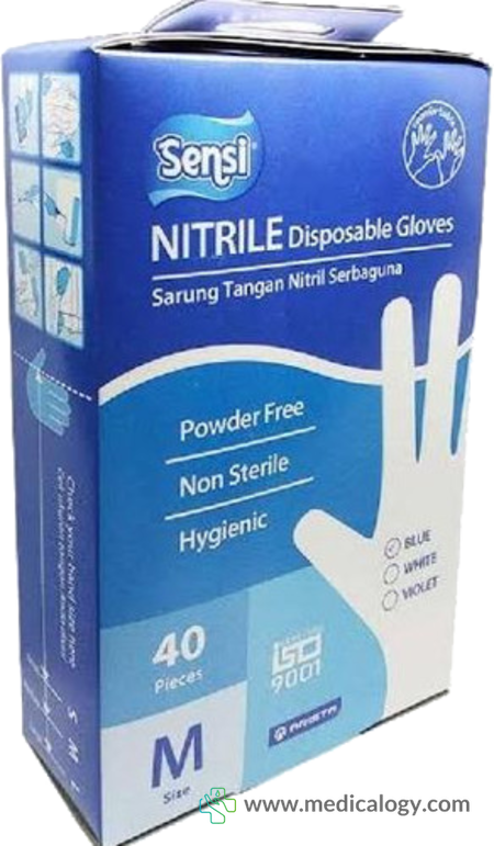 harga Sarung Tangan Nitrile Sensi Gloves Size M isi 40 pcs