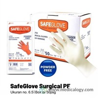 jual Sarung Tangan Steril Safeglove Surgical Powder Free Box Isi 50 Pasang - 6.5