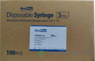 jual Spuit  Onemed 3cc - Alat Suntikan per Box 100pcs